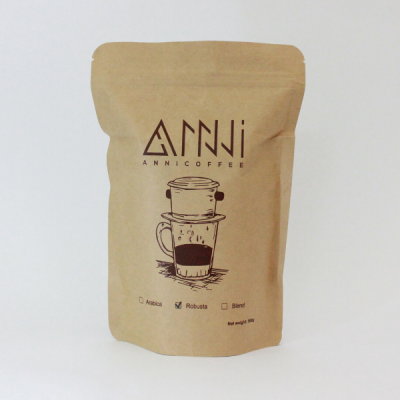 Cà phê Robusta nguyên chất 100% rang mộc vị đắng đậm, nhiều caffeine, không chua gói 500g Anni Coffee